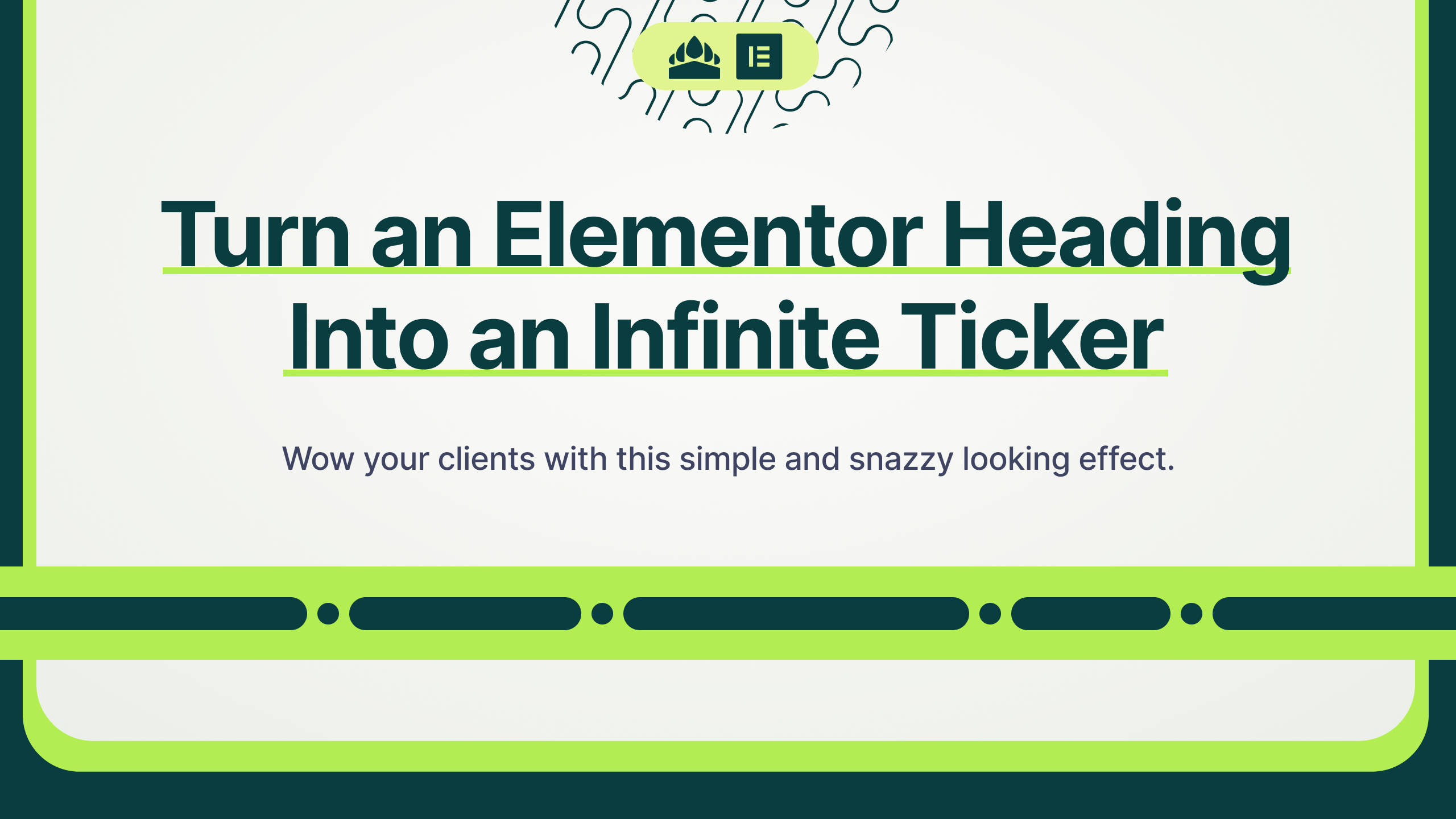 Create infinite ticker with Elementor heading